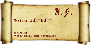 Moise Jákó névjegykártya